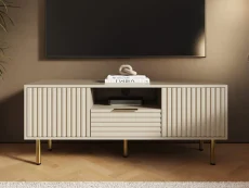 GFW Nervata 2 Doors 1 Drawer Ivory TV Unit GFW Nervata 2 Doors 1 Drawer Ivory TV Unit