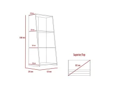 Core Core Dallas White and Grey Oak Low Bookcase