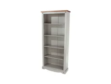 Core Corona Grey and Waxed Pine Tall Bookcase