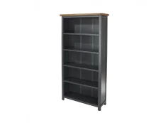 Core Dunkeld Midnight Blue and Oak Tall Bookcase Core Dunkeld Midnight Blue and Oak Tall Bookcase