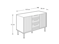 GFW GFW Nervata Ivory 2 Door 3 Drawer Sideboard