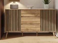 GFW Rowan Oak 2 Door 3 Drawer Sideboard GFW Rowan Oak 2 Door 3 Drawer Sideboard