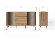 GFW GFW Rowan Oak 2 Door 3 Drawer Sideboard