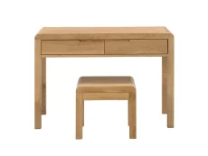 Julian Bowen Julian Bowen Curve Oak 2 Drawer Dressing Table and Stool (Assembled)