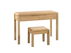 Julian Bowen Julian Bowen Curve Oak 2 Drawer Dressing Table and Stool (Assembled)