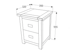 Core Core Boston Dark Antique Pine 2 Drawer Petite Bedside Table