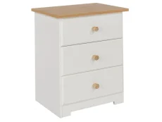 Core Core Colorado White and Oak 3 Drawer Bedside Table