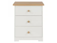 Core Core Colorado White and Oak 3 Drawer Bedside Table