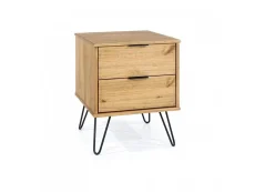 Core Augusta Waxed Pine 2 Drawer Bedside Table Core Augusta Waxed Pine 2 Drawer Bedside Table