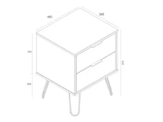 Core Core Augusta Waxed Pine 2 Drawer Bedside Table