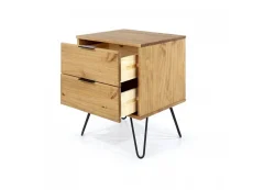 Core Core Augusta Waxed Pine 2 Drawer Bedside Table