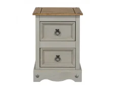 Core Core Corona Grey and Waxed Pine 2 Drawer Petite Bedside Table