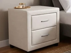 Time Living Dorset White Faux Leather 2 Drawer Bedside Table (Assembled) Time Living Dorset White Faux Leather 2 Drawer Bedside Table (Assembled)