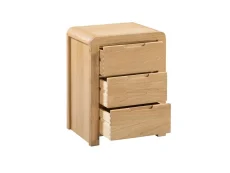 Julian Bowen Julian Bowen Curve 3 Drawer Oak Bedside Table (Assembled)