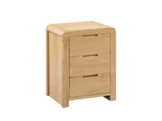 Julian Bowen Julian Bowen Curve 3 Drawer Oak Bedside Table (Assembled)