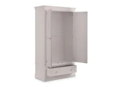 Julian Bowen Julian Bowen Clermont Light Grey 2 Door 1 Drawer Wardrobe