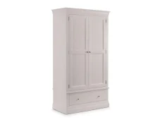 Julian Bowen Clermont Light Grey 2 Door 1 Drawer Wardrobe