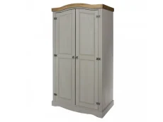 Core Core Corona Grey and Waxed Pine 2 Door Wardrobe