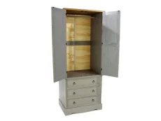Core Core Corona Grey and Waxed Pine 2 Door 3 Drawer Wardrobe