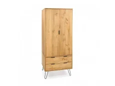 Core Augusta Waxed Pine 2 Door 2 Drawer Double Wardrobe Core Augusta Waxed Pine 2 Door 2 Drawer Double Wardrobe