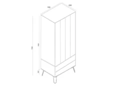 Core Core Augusta Waxed Pine 2 Door 2 Drawer Double Wardrobe