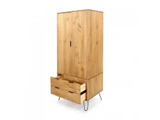 Core Core Augusta Waxed Pine 2 Door 2 Drawer Double Wardrobe