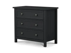Julian Bowen Maine Anthracite 3 Drawer Low Chest of Drawers Julian Bowen Maine Anthracite 3 Drawer Low Chest of Drawers