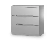 Julian Bowen Julian Bowen Manhattan Grey High Gloss 3 Drawer Low Chest of Drawers