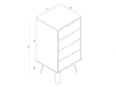 Core Core Augusta Waxed Pine 4 Drawer Narrow Chest of Drawers