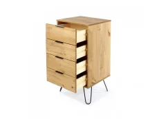 Core Core Augusta Waxed Pine 4 Drawer Narrow Chest of Drawers