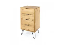 Core Core Augusta Waxed Pine 4 Drawer Narrow Chest of Drawers