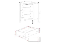 Core Core Como Light Grey 4 Drawer Chest of Drawers