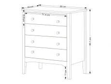 Core Core Como White 4 Drawer Chest of Drawers