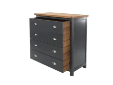 Core Core Dunkeld Midnight Blue and Oak 4 Drawer Chest of Drawers
