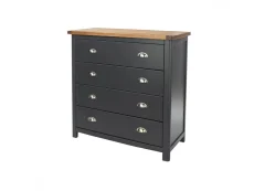 Core Core Dunkeld Midnight Blue and Oak 4 Drawer Chest of Drawers