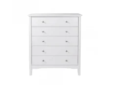 Core Como White 5 Drawer Chest of Drawers