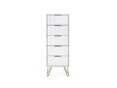 Julian Bowen Murano Matte White 5 Drawer Tall Narrow Chest of Drawers Julian Bowen Murano Matte White 5 Drawer Tall Narrow Chest of Drawers