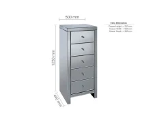 Birlea Birlea Seville Mirrored 5 Drawer Narrow Chest (Assembled)