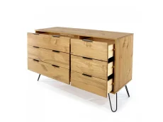 Core Core Augusta Waxed Pine 3+3 Drawer Wide Chest of Drawers