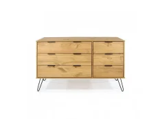 Core Core Augusta Waxed Pine 3+3 Drawer Wide Chest of Drawers