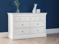 Julian Bowen Clermont Surf White 4+3 Chest of Drawers
