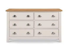 Julian Bowen Julian Bowen Richmond Grey and Oak 3+3 Drawer Wide Chest of Drawers (Assembled)