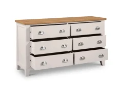Julian Bowen Julian Bowen Richmond Grey and Oak 3+3 Drawer Wide Chest of Drawers (Assembled)