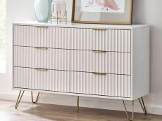 Julian Bowen Murano Matte White 3+3 Drawer Chest of Drawers Julian Bowen Murano Matte White 3+3 Drawer Chest of Drawers