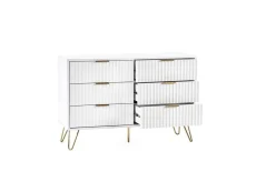 Julian Bowen Julian Bowen Murano Matte White 3+3 Drawer Chest of Drawers