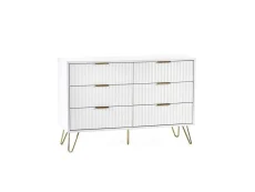 Julian Bowen Julian Bowen Murano Matte White 3+3 Drawer Chest of Drawers