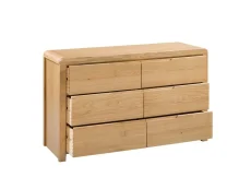 Julian Bowen Julian Bowen Curve 3+3 Drawer Wide Oak Chest of Drawers (Assembled)
