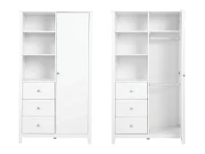 Bebe & Beyond Bebe & Beyond Wanderer White 1 Door 3 Drawer Double Wardrobe