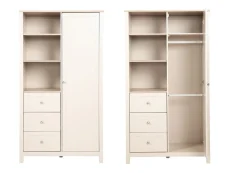 Bebe & Beyond Bebe & Beyond Wanderer Cashmere & Oak 1 Door 3 Drawer Double Wardrobe