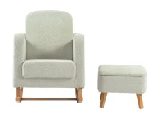 Bebe & Beyond Bebe & Beyond Soother Boucle Sage Nursing Chair & Stool